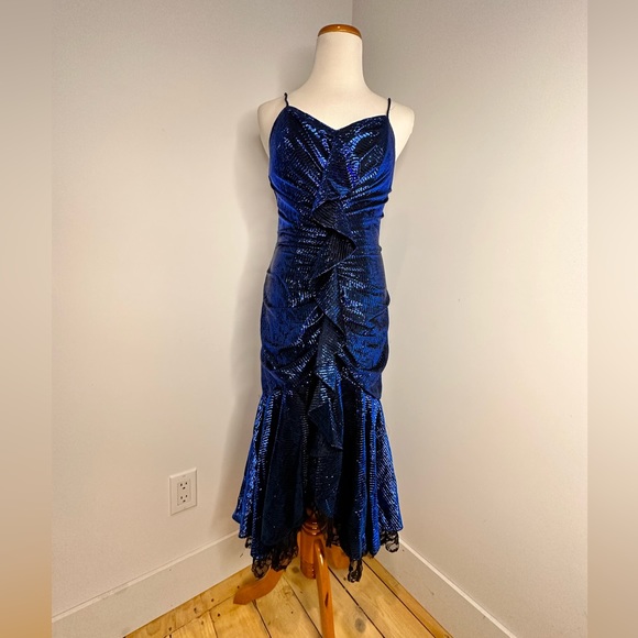 VINTAGE New Leaf by Samir 70s/80s Mermaid Cocktail dress - Picture 4 of 12